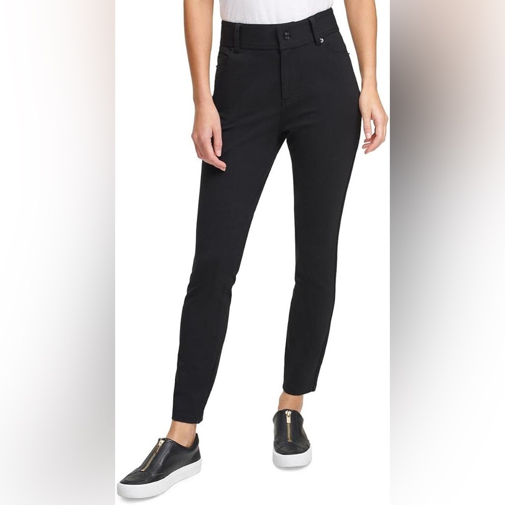 DKNY Jeans Womens Black High Rise Stretch Skinny Pants Size Small Slim Trousers